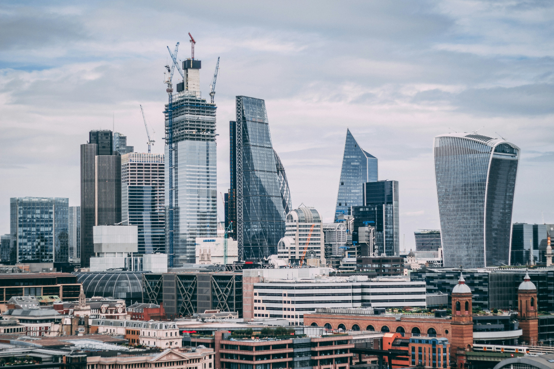 City of London skyline featuring the Cheesegrater, Scalpel and Walkie Talkie towers